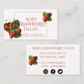 Botanische Erdbeeren-Visitenkarte Visitenkarte (Vorne/Hinten)