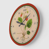 Botanische Erdbeeruhr in 3 Stilen Große Wanduhr (Winkel)