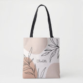 Botanische Erdtone mit Namen Tasche (Vorderseite)
