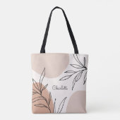 Botanische Erdtone mit Namen Tasche (Rückseite)