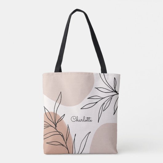 Botanische Erdtone mit Namen Tasche (Rückseite)