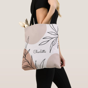Botanische Erdtone mit Namen Tasche