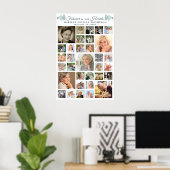 Botanische Erinnerungsherzen 33 FotoCollage Poster (Heimbüro)