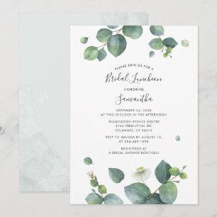 Botanische Eukalyptus-Blätter Braut-Luncheon Einladung