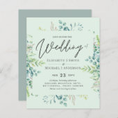 Botanische Eukalyptus-Blätter Hochzeiten Einladung (Vorne/Hinten)