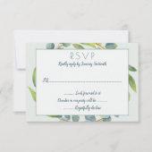 Botanische Eukalyptus-Blätter Hochzeiten von RSVP- Einladung (Vorderseite)