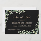 Botanische Eukalyptus-Blätter Save the Date Karte (Vorderseite)