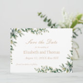 Botanische Eukalyptus-Blätter Save the Date Karte (Stehend Vorderseite)