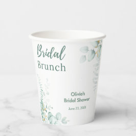 Botanische Eukalyptus-Braut-Brunchtag-Brautdusche Pappbecher