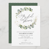 Botanische Eukalyptus-Brautdusche Einladung (Vorne/Hinten)