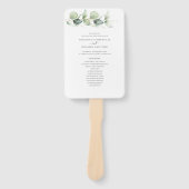 Botanische Eukalyptus-Grün-Hochzeitsprogramm Fächer (Vorderseite)