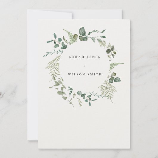 Botanische Eukalyptus-Hochzeit Dankeskarte (Rückseite)