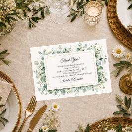 Botanische Eukalyptus-Hochzeit Dankeskarte