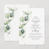 Botanische Eukalyptus-Hochzeit Einladung (Vorne/Hinten)