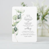 Botanische Eukalyptus-Hochzeit Einladung (Stehend Vorderseite)