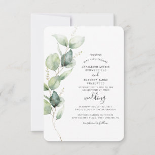 Botanische Eukalyptus-Hochzeit Einladung