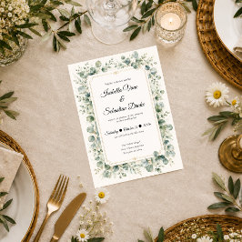 Botanische Eukalyptus-Hochzeit Einladung