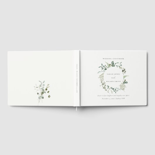 Botanische Eukalyptus-Hochzeit Gästebuch (Voll)