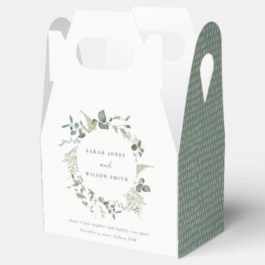 Botanische Eukalyptus-Hochzeit Geschenkschachtel (Geöffnet)