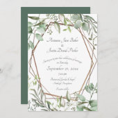 Botanische Eukalyptus-Hochzeit in Wald I Einladung (Vorne/Hinten)