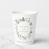Botanische Eukalyptus-Hochzeit Pappbecher (Vorderseite)