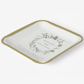 Botanische Eukalyptus-Hochzeit Pappteller (Gewinkelt)