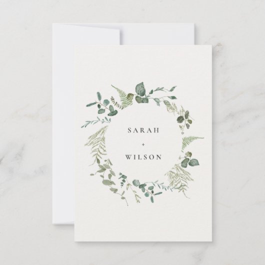 Botanische Eukalyptus-Hochzeit RSVP Karte (Rückseite)