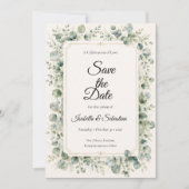 Botanische Eukalyptus-Hochzeit Save The Date (Vorderseite)