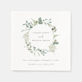 Botanische Eukalyptus-Hochzeit Serviette (Vorderseite)