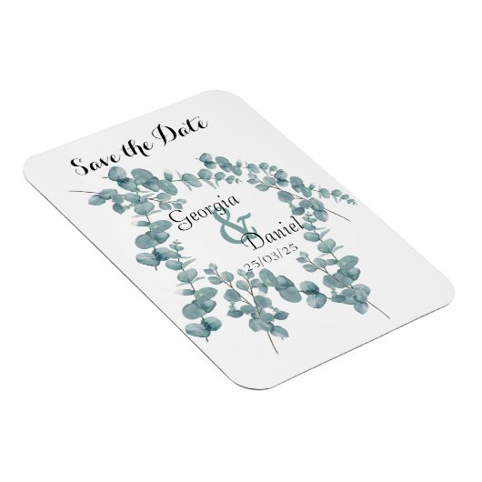 Botanische Eukalyptus-Hochzeit Sichern Sie das Dat Magnet (Rechte Seite)