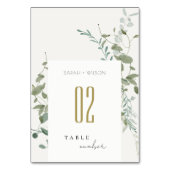 Botanische Eukalyptus-Hochzeit Tischnummer (Rückseite)