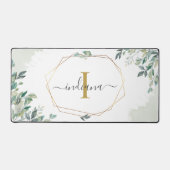 Botanische Eukalyptus Monogram Script Schreibtischunterlage (Vorderseite)