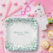 Botanische Eukalyptus-Platte für Hochzeitsfeier Pappteller (Party)