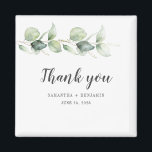 Botanische Eukalyptus Watercolor Hochzeit Vielen D Magnet<br><div class="desc">Für all diejenigen, die auftauchten, um Ihren besonderen Tag mit Ihnen zu feiern, diese elegante botanische geometrische Blumenkarte mit Eukalyptus-Blätter perfekt, wenn Sie gewollt, danke zu sagen und eine bleibende Erinnerung verlassen. Ändern Sie einfach die Details auf der Vorderseite und die benutzerdefinierte Meldung auf der Rückseite, indem Sie auf die...</div>
