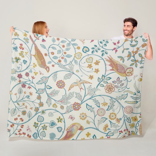 Botanische Eule und Berries Fleecedecke (Beispiel)