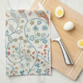 Botanische Eule und Berries Geschirrtuch (Viertel Falte)