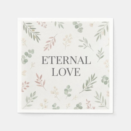 Botanische ewige Liebe Serviette (Vorderseite)