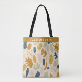 Botanische Fall-Blume Blätter Muster Personalisier Tasche (Vorderseite)