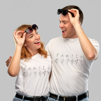 Botanische FAMILIE Elegantes Minimalistisches Flor Tri-Blend Shirt