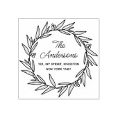 Botanische Familie Leaf Wreath Gummistempel (Prägung)