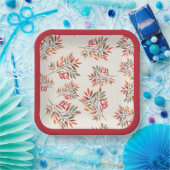 Botanische farbige Herbstlaube Elfenbein individue Pappteller (Party)