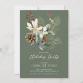 Botanische Feier am Pine Branch Winter Einladung (Vorderseite)