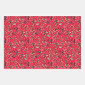 Botanische Feierlichkeit Grün und Berries Weihnach Geschenkpapier Set (Vorderseite 2)