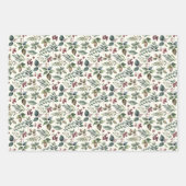 Botanische Feierlichkeit Grün und Berries Weihnach Geschenkpapier Set (Vorderseite)