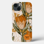 Botanische feminine Muster in braun Case-Mate iPhone Hülle (Rückseite)