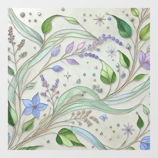 Botanische Fensterverkleidung - Schöne Natur Art Fensteraufkleber (Blatt)