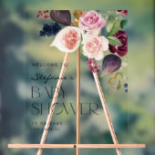 Botanische Figuren und Burgund-Blume Kinderdusche Acrylschild (Neutral)