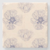 Botanische Flasche Poppy Steinuntersetzer (Vorderseite)