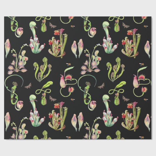 Botanische Fleischfresser Geschenkpapier (Flach)