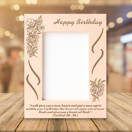 Botanische Flora Bouquet Geburtstag Heilige Bibel  Geätzte Rahmen